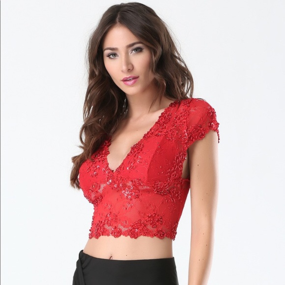 *Sold*Bebe Kirsten Sequin bra top